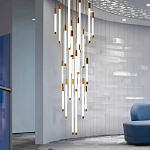 Люстра в современном стиле с 30-ю каскадными светодиодными лампами Golden LED Rain варинант исполнения - 2 | Loft Concept в Твери