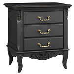 Тумба прикроватная черная из массива бука в стиле прованс Black Provence варинант исполнения - 2 | Loft Concept в Твери