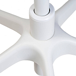 Стул с мягкой синей обивкой из велюра и подъемно-поворотным механизмом на белых колесиках Harper Blue and White варинант исполнения - 6 | Loft Concept в Твери