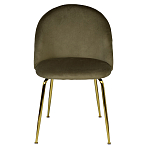 Стул велюровый хаки на золотистых металлических ножках Vendramin Chair варинант исполнения - 1 | Loft Concept в Твери