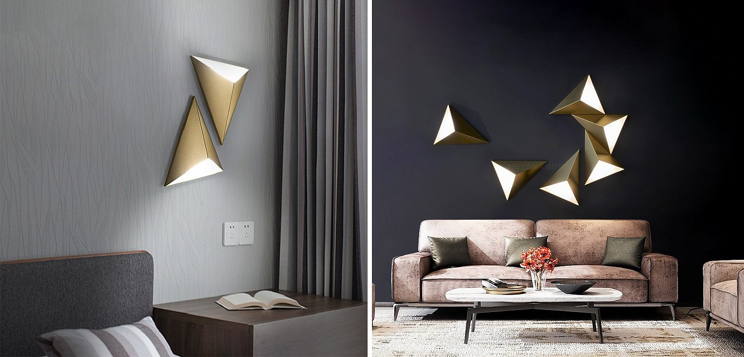 Настенный светильник в форме треугольника Convex Triangle Wall Lamp Настенный светильник в форме треугольника Convex Triangle Wall Lamp - Loft-Concept в Твери