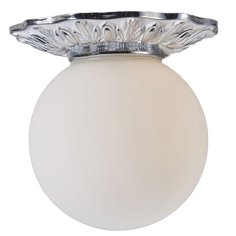 Потолочный светильник Globus Lamp Silver Серебряный Молочный Потолочный светильник Globus Lamp Silver Серебряный Молочный в Твери | Loft Concept