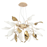 Люстра подвесная с белыми матовыми и золотыми глянцевыми листьями Wintery flovers варинант исполнения - 1 | Loft Concept в Твери