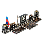 Настольный письменный набор с часами из природного камня обсидиана Team leader варинант исполнения - 2 | Loft Concept в Твери