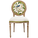 Стул бежевый из натурального бука с изображением птиц и цветов Blooming Blue Birds варинант исполнения - 1 | Loft Concept в Твери
