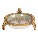 Чаша фарфоровая на бронзовых ножках в виде ангелов Porcelain Angels of Paradise варинант исполнения - 1 | Loft Concept в Твери