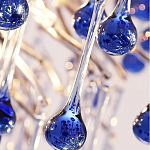 Люстра с синими стеклянными подвесками в форме капель FAIRYTREE Light варинант исполнения - 4 | Loft Concept в Твери