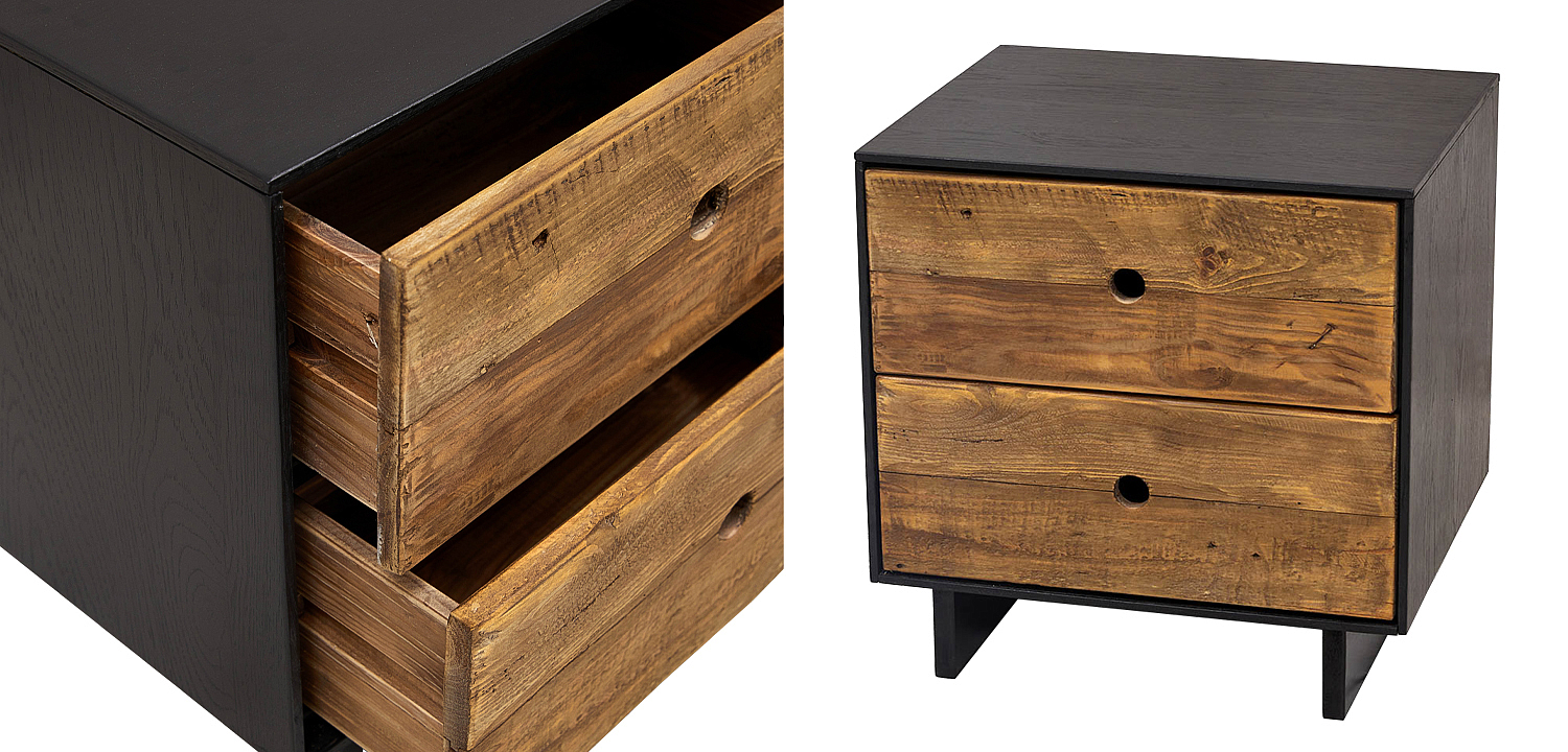 Тумбочка с 2-мя ящиками Russell Nightstand Тумбочка с 2-мя ящиками Russell Nightstand - Loft-Concept в Твери