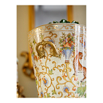 Кашпо с растительным и животным орнаментом на бронзовых ножках Turquoise Blooming Garden варинант исполнения - 7 | Loft Concept в Твери