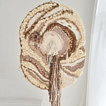 Овальный Современный Гобелен Абстракция в бежевых тонах Shallow варинант исполнения - 1 | Loft Concept в Твери