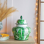 Ваза с зелёными листьями и крышкой Vase Green Leaves варинант исполнения - 3 | Loft Concept в Твери