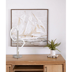 Настольная лампа белым изогнутым плафоном на круглой подставке Luke Lampco Tracer Lamp варинант исполнения - 12 | Loft Concept в Твери