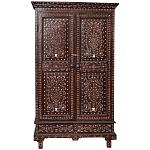 Шкаф из массива тика инкрустированный костью Wooden Bone Inlay Wardrobe варинант исполнения - 1 | Loft Concept в Твери