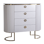 Комод белый овальный с мраморной столешницей Thoroughbass варинант исполнения - 1 | Loft Concept в Твери