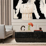 Двухъярусная люстра с подвесками из круглых деревянных бусин белая White Beads Two-tier Chandelier варинант исполнения - 2 | Loft Concept в Твери