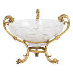 Чаша из прозрачного рельефного стекла на бронзовой подставке Eden Garden варинант исполнения - 1 | Loft Concept в Твери