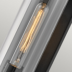 Настенный фонарь в индустриальном стиле с вытянутым цилиндрическим плафоном из прозрачного стекла и черным корпусом Hinkley варинант исполнения - 1 | Loft Concept в Твери