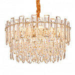Круглая люстра с хрустальными подвесками на золотистом каркасе Gorgeous Crystal Light варинант исполнения - 3 | Loft Concept в Твери