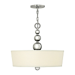Люстра подвесная с белым тканевым цилиндрическим абажуром и декоративными шарами Hinkley варинант исполнения - 2 | Loft Concept в Твери