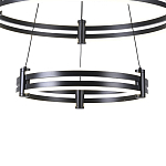 Люстра светодиодная с 2-мя плафонами в форме колец из акрила и алюминия с пультом для регулировки света Ring Horizontal Black варинант исполнения - 2 | Loft Concept в Твери