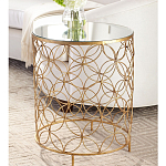 Приставной стол золотой с зеркальной столешницей Golden Symphony варинант исполнения - 2 | Loft Concept в Твери