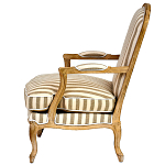 Кресло в полоску в стиле прованс Yvon French Seating Armchair варинант исполнения - 3 | Loft Concept в Твери