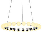Люстра светодиодная кольцевая с круглыми плафонами белого цвета PEARLS Suspension 48 варинант исполнения - 1 | Loft Concept в Твери