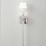 Бра с белым текстильным абажуром и хрустальными подвесками с декоративной кисточкой Lustre Reverie варинант исполнения - 6 | Loft Concept в Твери