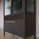 Витрина Primo со стеклянными фасадами и буфетом шпон Темный орех варинант исполнения - 7 | Loft Concept в Твери