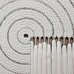 Художественный Гобелен Макраме White Disk Harmony варинант исполнения - 1 | Loft Concept в Твери