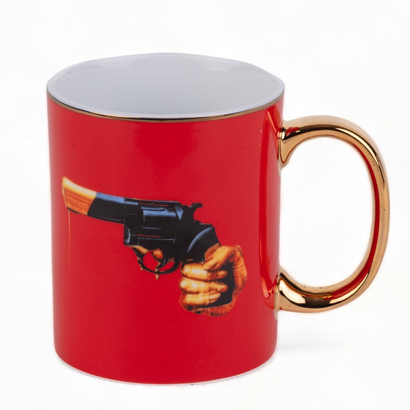 Кружка Seletti Revolver Красный Золотой Черный Кружка Seletti Revolver Красный Золотой Черный в Твери | Loft Concept
