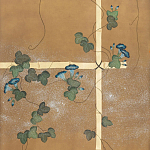 Обои ручная роспись Morning Glory Original colourway on gold metallic silk варинант исполнения - 1 | Loft Concept в Твери