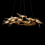 Люстра подвесная с прозрачными стеклянными птичками на ветвях Диаметр 100 см Serip Voa варинант исполнения - 7 | Loft Concept в Твери