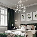 Люстра подвесная из металла с хрустальными подвесками прозрачного цвета Quasar 41 варинант исполнения - 13 | Loft Concept в Твери