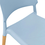 Пластиковый стул на ножках из массива бука Ferret Blue варинант исполнения - 4 | Loft Concept в Твери