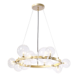 Люстра круглая подвесная с 15-ю прозрачными шарообразными плафонами из стекла Iona chandelier варинант исполнения - 1 | Loft Concept в Твери