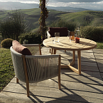 Дизайнерское уличное кресло из массива дерева с веревочной спинкой BOBOLI Armchair варинант исполнения - 2 | Loft Concept в Твери