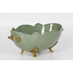 Чаша зеленого цвета из фарфора с волнообразным краем Eden Garden porcelain and bronze варинант исполнения - 1 | Loft Concept в Твери
