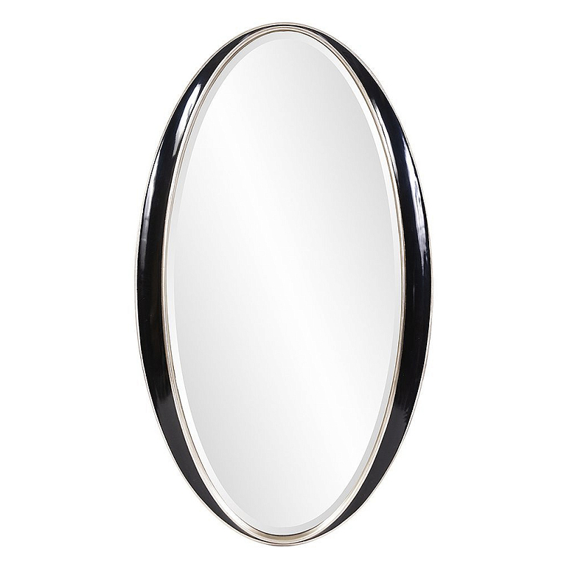 Зеркало овальное в глянцевой раме Mirror Gloss Зеркало Черный Белый Зеркало овальное в глянцевой раме Mirror Gloss Зеркало Черный Белый в Твери | Loft Concept