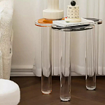 Дизайнерский журнальный стол с фигурной столешницей на 3-х прозрачных ножках Rahakif варинант исполнения - 2 | Loft Concept в Твери