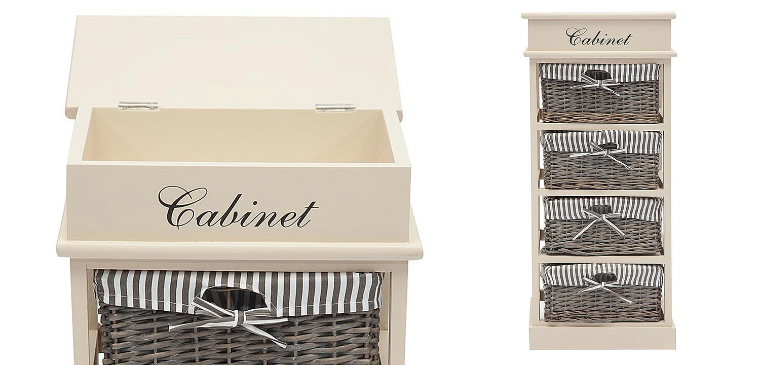 Тумба с 4 корзинами Provence Butter White 4 Boxes - Loft-Concept в Твери