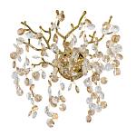 Бра золотого цвета с ветвями и прозрачными хрустальнымих подвесками Droplet Chandelier варинант исполнения - 1 | Loft Concept в Твери