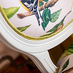 Стул светло-серый из натурального бука с изображением птиц и цветов Blooming Birds варинант исполнения - 4 | Loft Concept в Твери