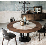 Обеденный стол круглый на чёрном фигурном основании Bosnia dinning table  варинант исполнения - 3 | Loft Concept в Твери