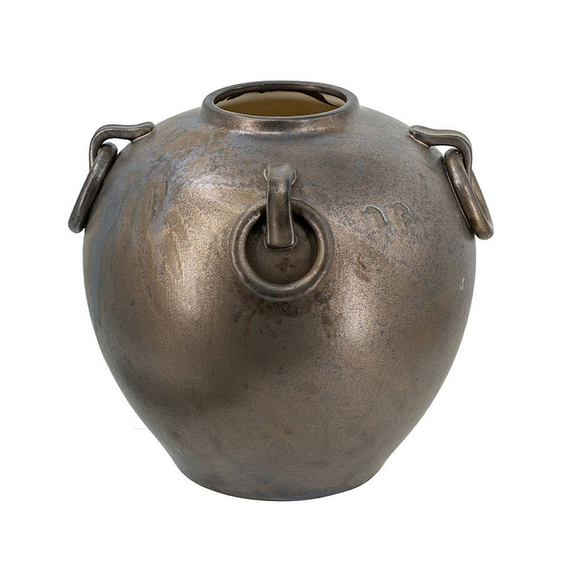 Ваза в виде старинного сосуда с кольцевыми ручками Warm Vessel Темная бронза в Твери | Loft Concept 