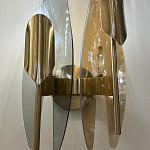 Бра с двумя плафонами дымчатого и янтарного цвета Vertical Glass варинант исполнения - 3 | Loft Concept в Твери