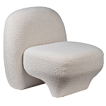 Кресло без подлокотников с обивкой из белой ткани букле Pacification варинант исполнения - 1 | Loft Concept в Твери