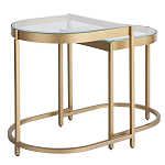 Комплект из 2-х приставных столиков на металлическом основании цвета латунь Ambassador варинант исполнения - 1 | Loft Concept в Твери