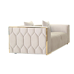 Диван двухместный  бежевый с золотым каркасом Bertrude варинант исполнения - 1 | Loft Concept в Твери