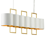 Люстра прямоугольная с белыми цилиндрическими абажурами White Ribbon варинант исполнения - 6 | Loft Concept в Твери